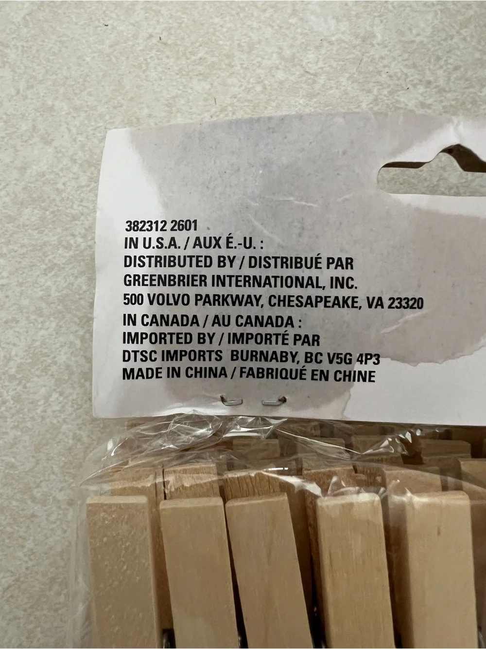 Natural Wooden Clothespins - Pack of 60